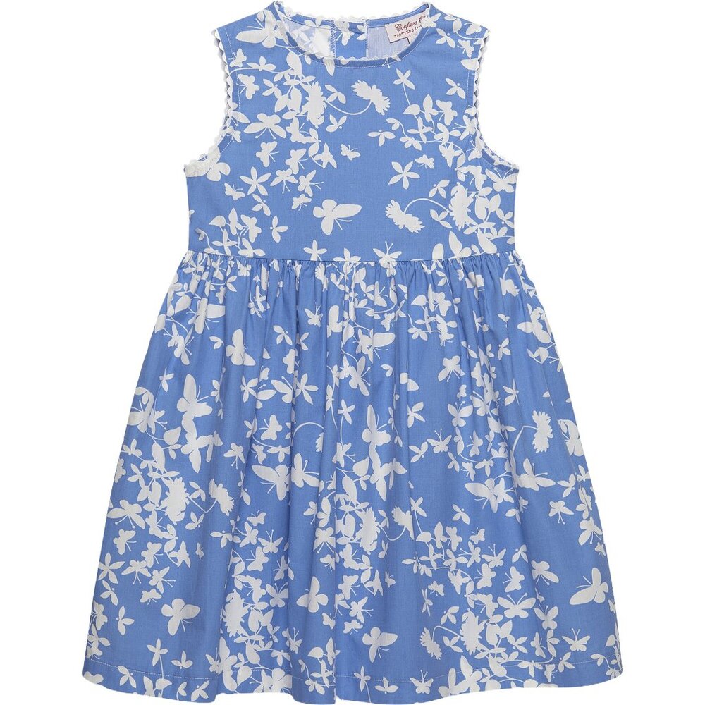 Confiture Trotters London Adelina Blue And White Butterfly Summer Dress - 6-7 Yr